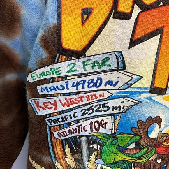 Sundog T Shirt Small Blue Brew Thru Outer Banks North Carolina Beach Tie Dye - Picture 7 of 9